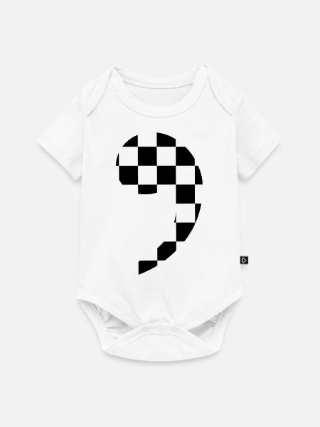 trendige karierte Komma-Geschenkidee Interpunktion - Baby Premium Kurzarmbody - Weiß