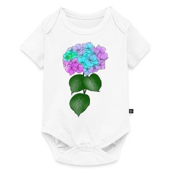 Hortensie Pflanze Blume bunt Frühling Natur - Baby Premium Kurzarmbody - Weiß - Vorne