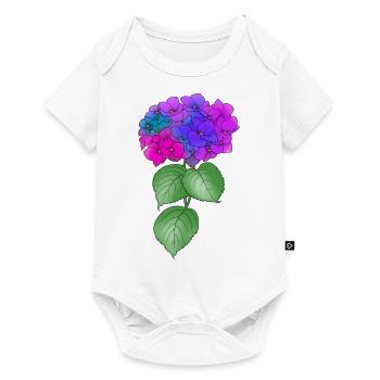 Hortensie Pflanze Blume bunt Frühling Natur - Baby Premium Kurzarmbody - Weiß - Vorne