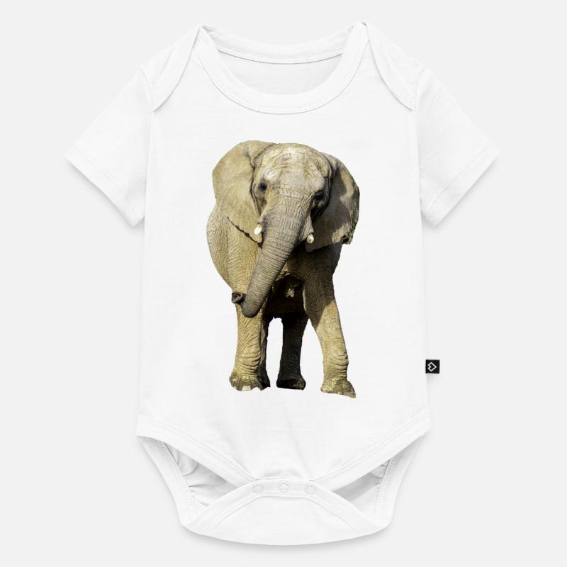 Éléphant - Body à manches courtes Premium Bébé - blanc