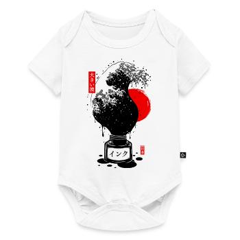 Black Japanese Wave Ink - Baby Premium short-sleeve bodysuit - white - Front