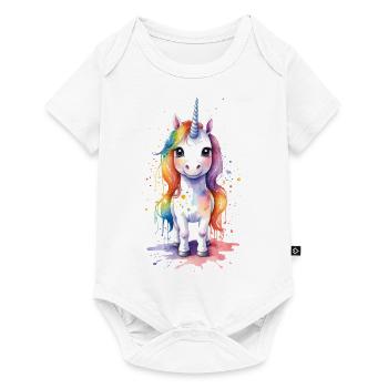 Rainbow Dreams: Kawaii Unicorn Watercolor - Baby Premium short-sleeve bodysuit - white - Front