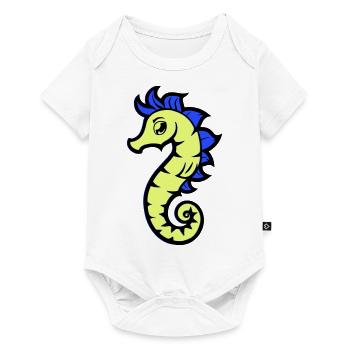Hippocampe Hippocampe Bande dessinée - Body à manches courtes Premium Bébé - blanc - Devant