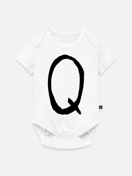 Buchstaben Q - Baby Premium Kurzarmbody - Weiß