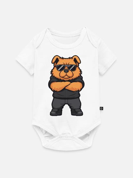 chow chow hund comic - Baby Premium Kurzarmbody - Weiß