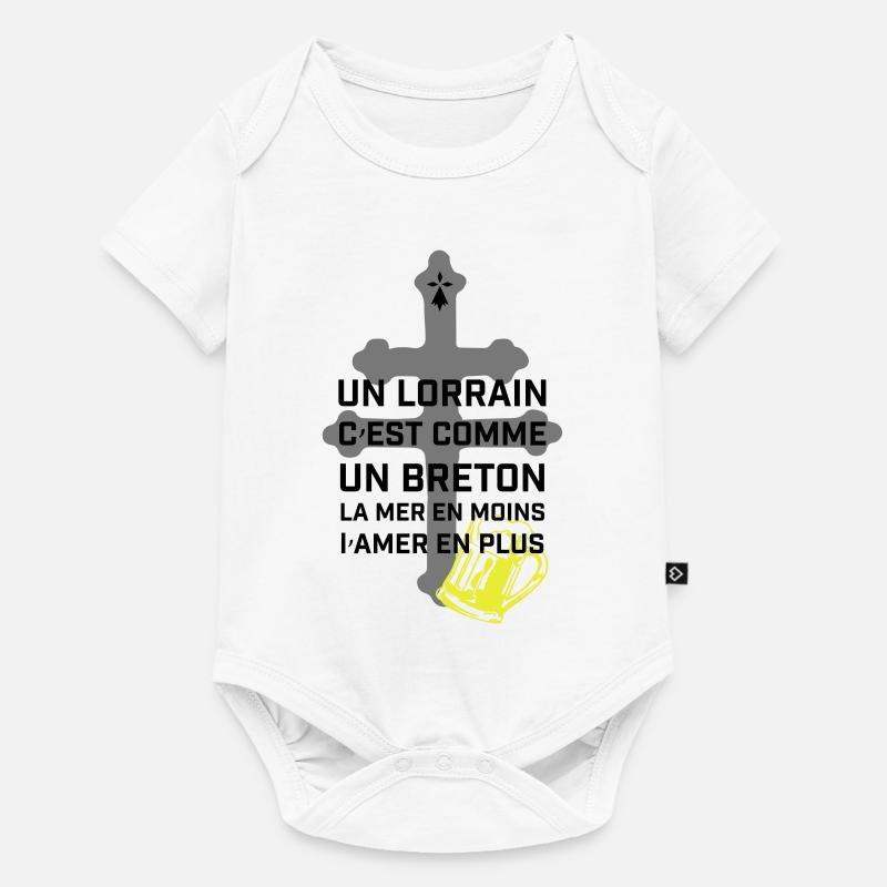 Croix lorraine et chope jaune - Body à manches courtes Premium Bébé - blanc