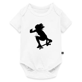 Fille de patin à roulettes Longboard - Body à manches courtes Premium Bébé - blanc - Devant