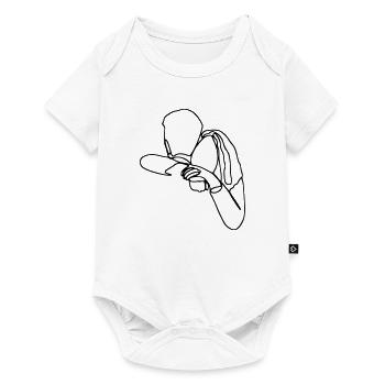 Paar Umarmung Geschenk Geschenkidee - Baby Premium Kurzarmbody - Weiß - Vorne