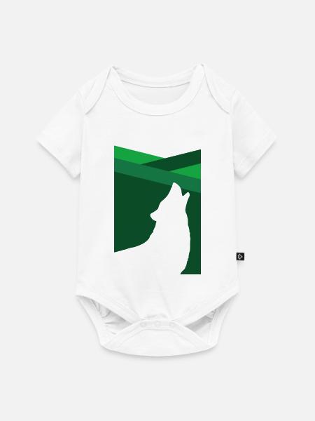 Wolf Silhouette - Baby Premium Kurzarmbody - Weiß