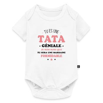 Une tata géniale et une marraine formidable - Body à manches courtes Premium Bébé - blanc - Devant