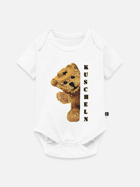 Teddy Bär Kuscheltier Teddybär Weihnachten Noel - Baby Premium Kurzarmbody - Weiß