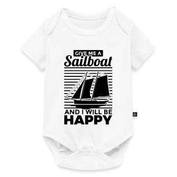Gib mir ein Segelboot ich werd glücklich - Baby Premium Kurzarmbody - Weiß - Vorne
