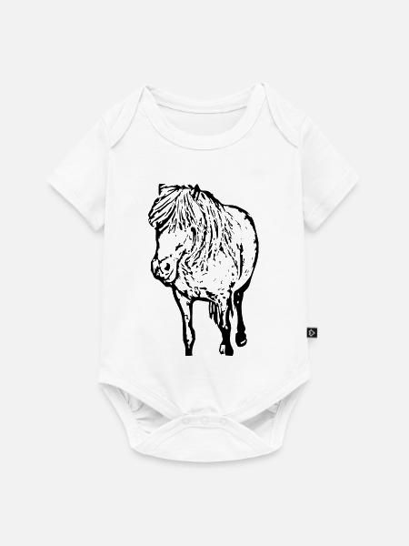 Pferde T-shirt Geschenk Reiter  - Baby Premium Kurzarmbody - Weiß
