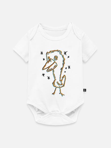Ausdrucksstarkes Dodo-Kunstdesign - Baby Premium Kurzarmbody - Weiß