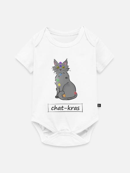 Chat-kras - Baby Premium Kurzarmbody - Weiß