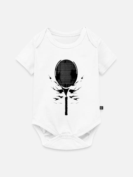 Tennisschläger Zeichnung - Baby Premium Kurzarmbody - Weiß