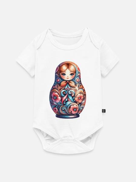 Matrjoschka klassisch original Geschenk - Baby Premium Kurzarmbody - Weiß
