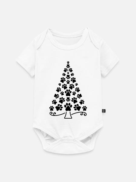 Weihnachtsbaum Pfote - Baby Premium Kurzarmbody - Weiß