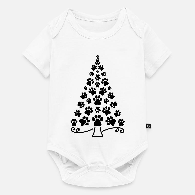 Weihnachtsbaum Pfote - Baby Premium Kurzarmbody - Weiß