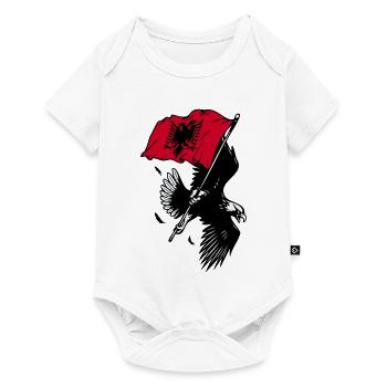 Albanian eagle with flag - Baby Premium short-sleeve bodysuit - white - Front