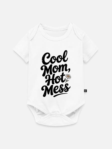 Coole Mama Heißes Chaos - Baby Premium Kurzarmbody - Weiß