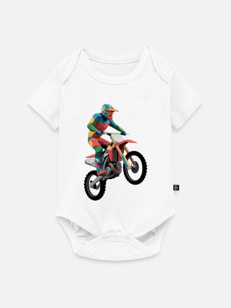 Motocross - Cooles Motorrad Logo - Baby Premium Kurzarmbody - Weiß