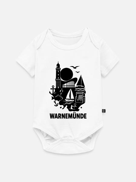warnemünde silhouette - Baby Premium Kurzarmbody - Weiß