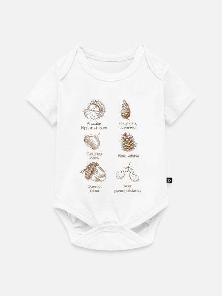 Waldfauna in warmem Braunton - Baby Premium Kurzarmbody - Weiß