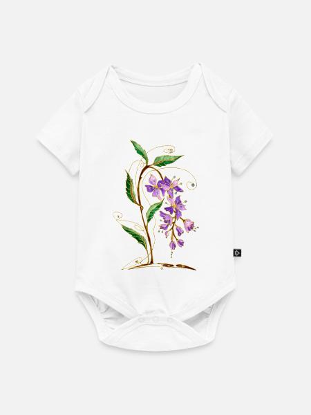Blumen - Baby Premium Kurzarmbody - Weiß