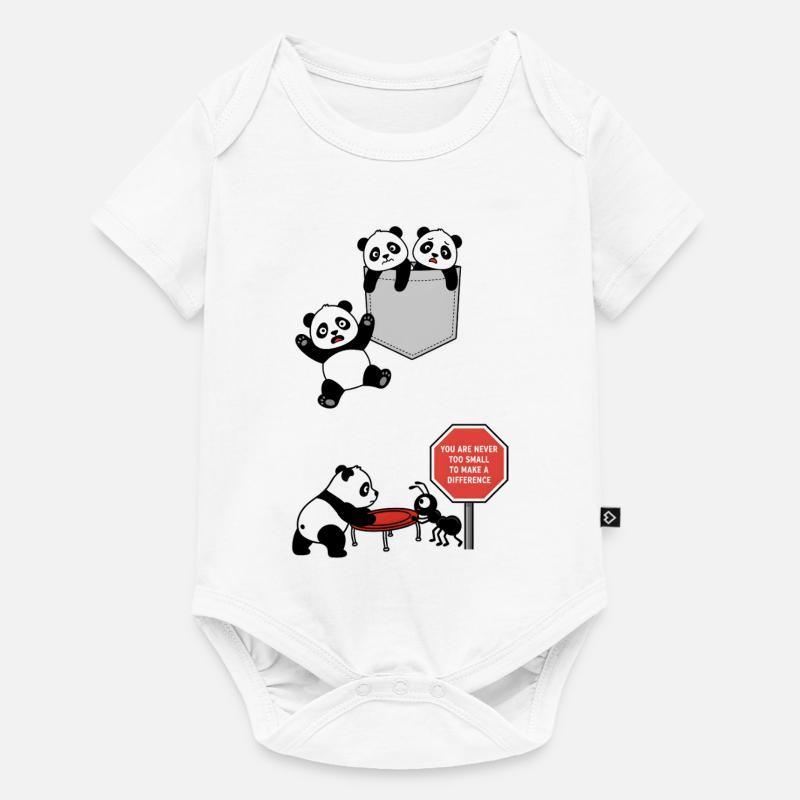 Pandas en Action Fourmi Solidaire - Body à manches courtes Premium Bébé - blanc
