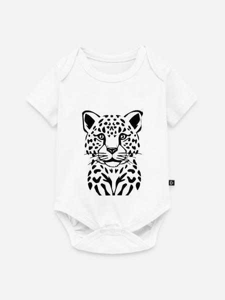 Leopard schwarz schwarzer Leopard - Baby Premium Kurzarmbody - Weiß