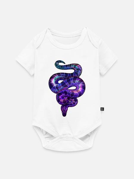 Neon Schlange Violett - Baby Premium Kurzarmbody - Weiß
