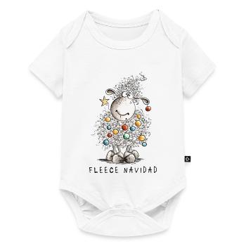 Fleece Navidad Christmas Sheep Cartoon Sheep - Baby Premium short-sleeve bodysuit - white - Front