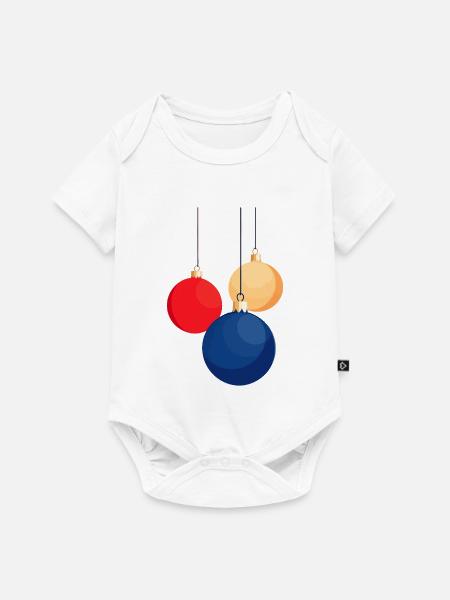 Weihnachtskugeln aufhängen - Baby Premium Kurzarmbody - Weiß