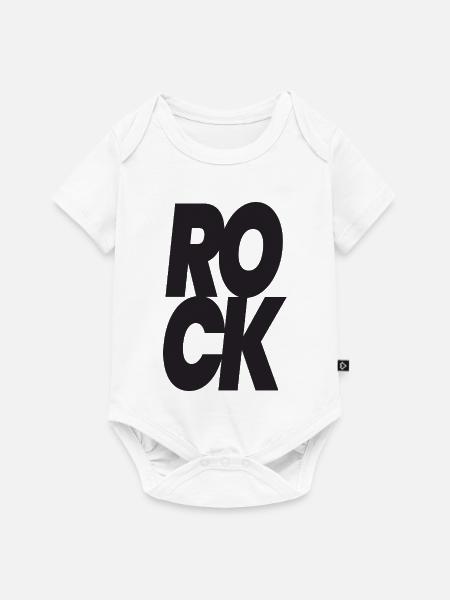Stacked Rock Typografie - Baby Premium Kurzarmbody - Weiß