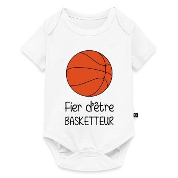 Fier d’être Basketteur - Body à manches courtes Premium Bébé - blanc - Devant