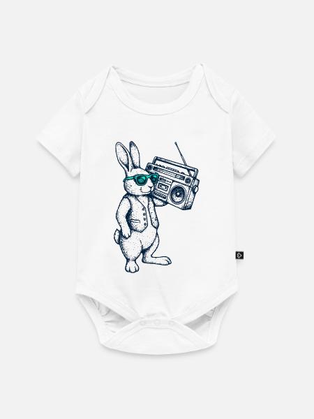 Boombox Osterhäschen - Baby Premium Kurzarmbody - Weiß