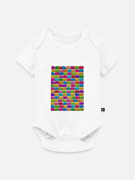 Be Fit Bunte Wiederholung - Baby Premium Kurzarmbody - Weiß