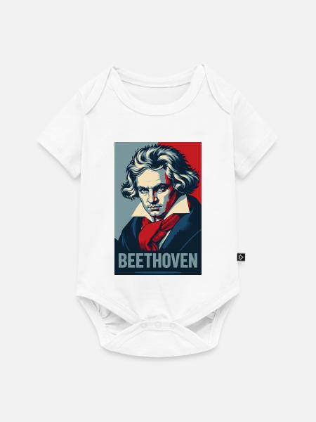 Beethoven Pop-Art-Porträt - Baby Premium Kurzarmbody - Weiß