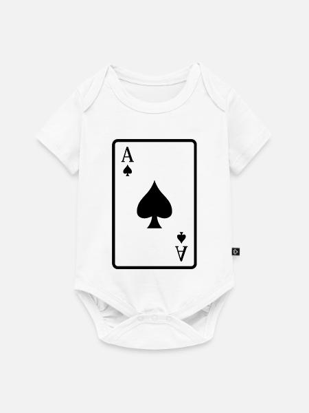 Pokerkarte - Baby Premium Kurzarmbody - Weiß
