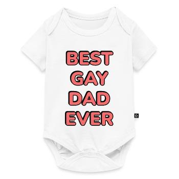 Bester schwuler Vater aller Zeiten Typografie Tee LGBT Pride - Baby Premium Kurzarmbody - Weiß - Vorne
