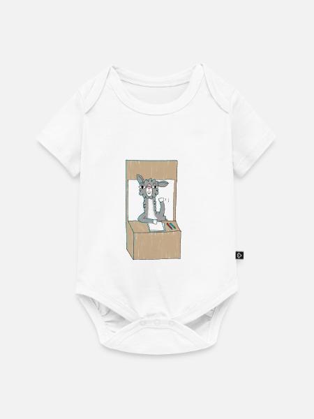 Lama Anmeldung - Baby Premium Kurzarmbody - Weiß
