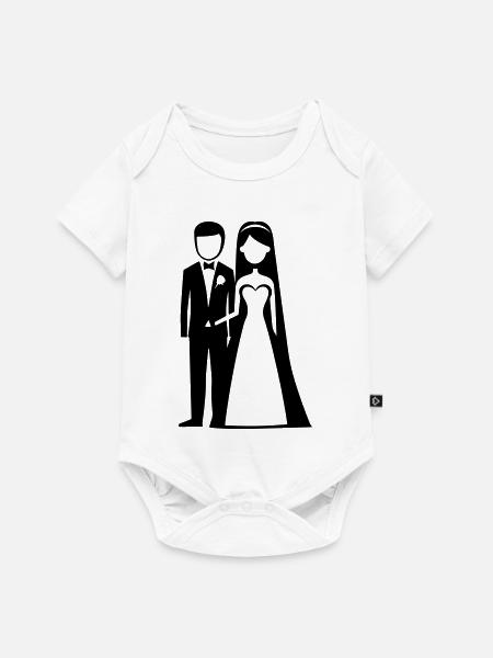 Brautpaar Bräutigam Braut - Baby Premium Kurzarmbody - Weiß