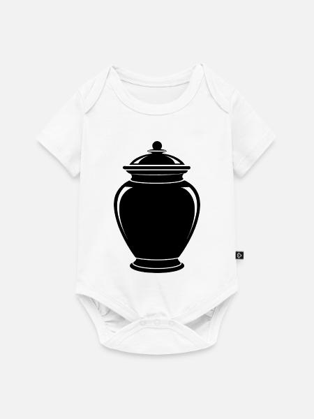 Einäscherungsurne - Baby Premium Kurzarmbody - Weiß