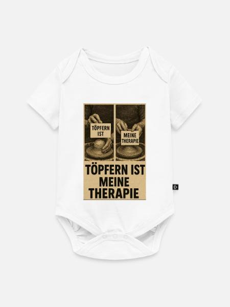 Töpfern ist Therapie - Baby Premium Kurzarmbody - Weiß