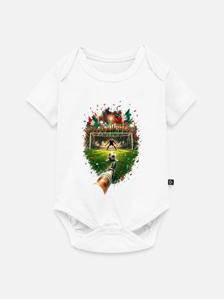 Italienischer Torjubel im Stadion - Baby Premium Kurzarmbody - Weiß