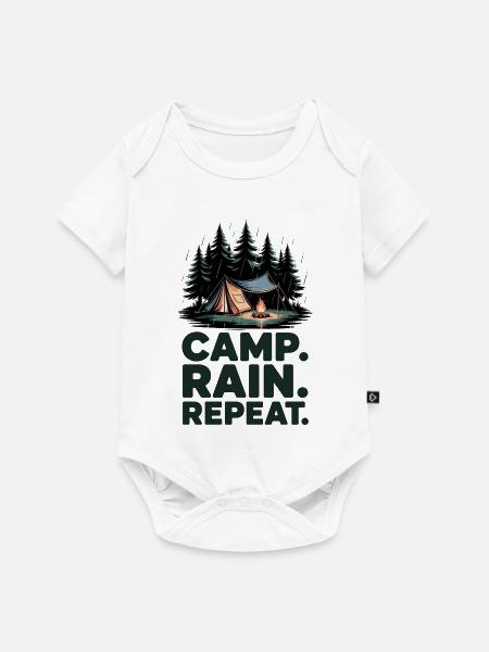 Camp Rain Repeat Camping - Baby Premium Kurzarmbody - Weiß
