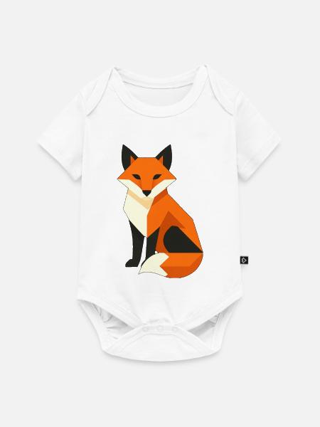 Geometrischer Fuchs – Dark Fox Design - Baby Premium Kurzarmbody - Weiß