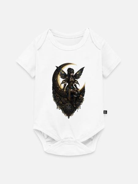 Feen-Steampunk-Mondzahnräder - Baby Premium Kurzarmbody - Weiß