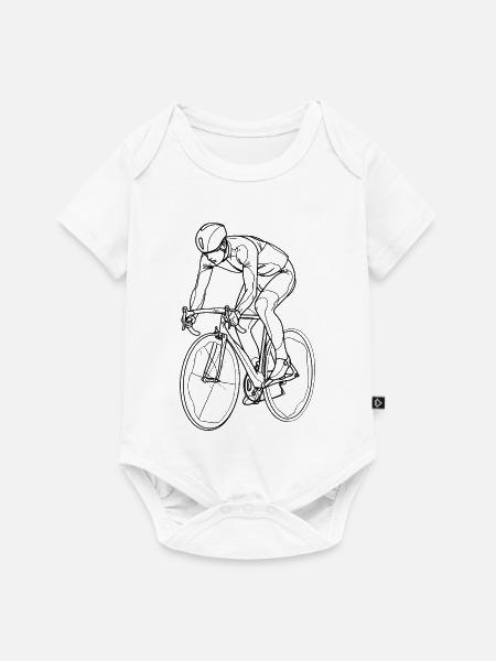 Fahrradfahrer Skizze - Baby Premium Kurzarmbody - Weiß